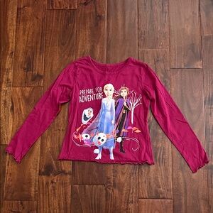 Disney Frozen ll Long Sleeve Maroon Shirt Size Medium